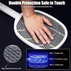 96 Pieces 3000V Electric Fly Swatters (2-in-1 Dual Modes Mosquito Killer & Bug Zapper with USB Rechargeable Base – Powerful 3-Layer Safety Mesh for Home – Bedroom – Kitchen – Patio)