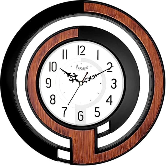 FITTO Elegant Wall Clock with Silent Quartz Movement, Large Numbers, and Classic Design – Battery Operated Decorative Timepiece for Living Room, Office, and Bedroom Home Decor.