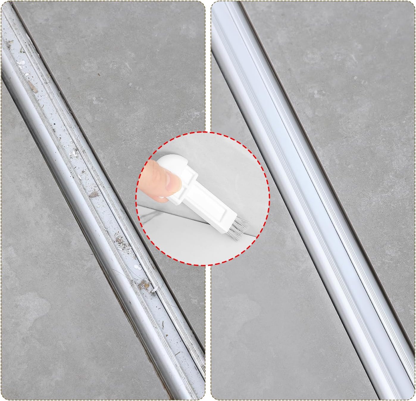 Floor Crevice Cleaning Brush – Replacement Set of 3 Pieces – Grey – Nylon