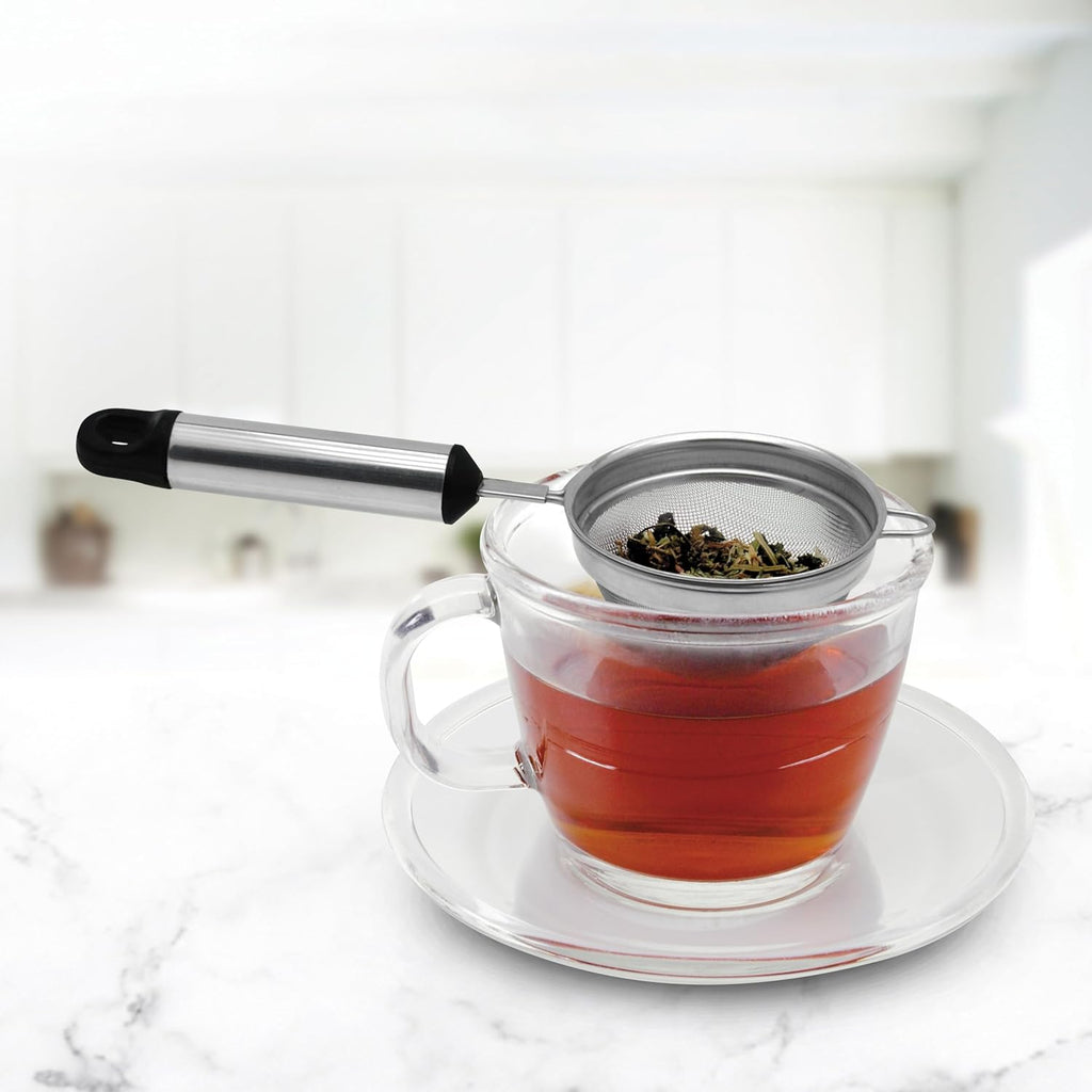 96 Pieces Stainless Steel Pipe Handle Tea Strainers (7 cm – Durable Fine Mesh for Loose Leaf Tea – Herbal Infusions – and Straining – Easy-to-Use – High-Quality Kitchen Tool for Perfect Tea Brewing)