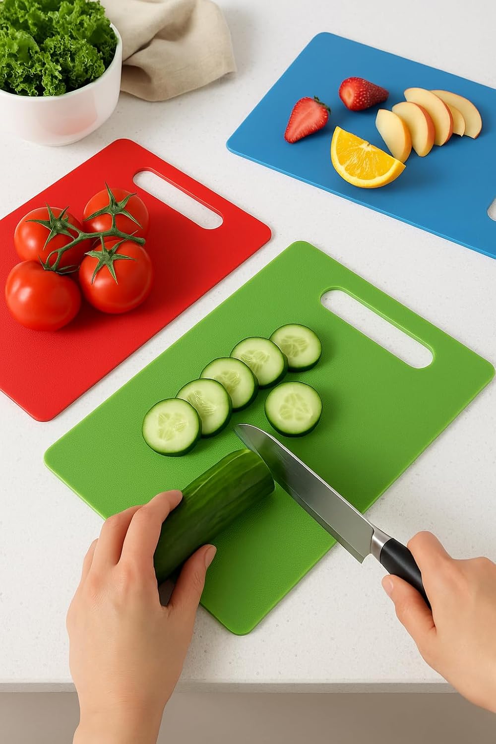 96 Pieces Food Cutting Boards (10mm Thick – Colorful Plastic – Hygienic Kitchen Accessory)
