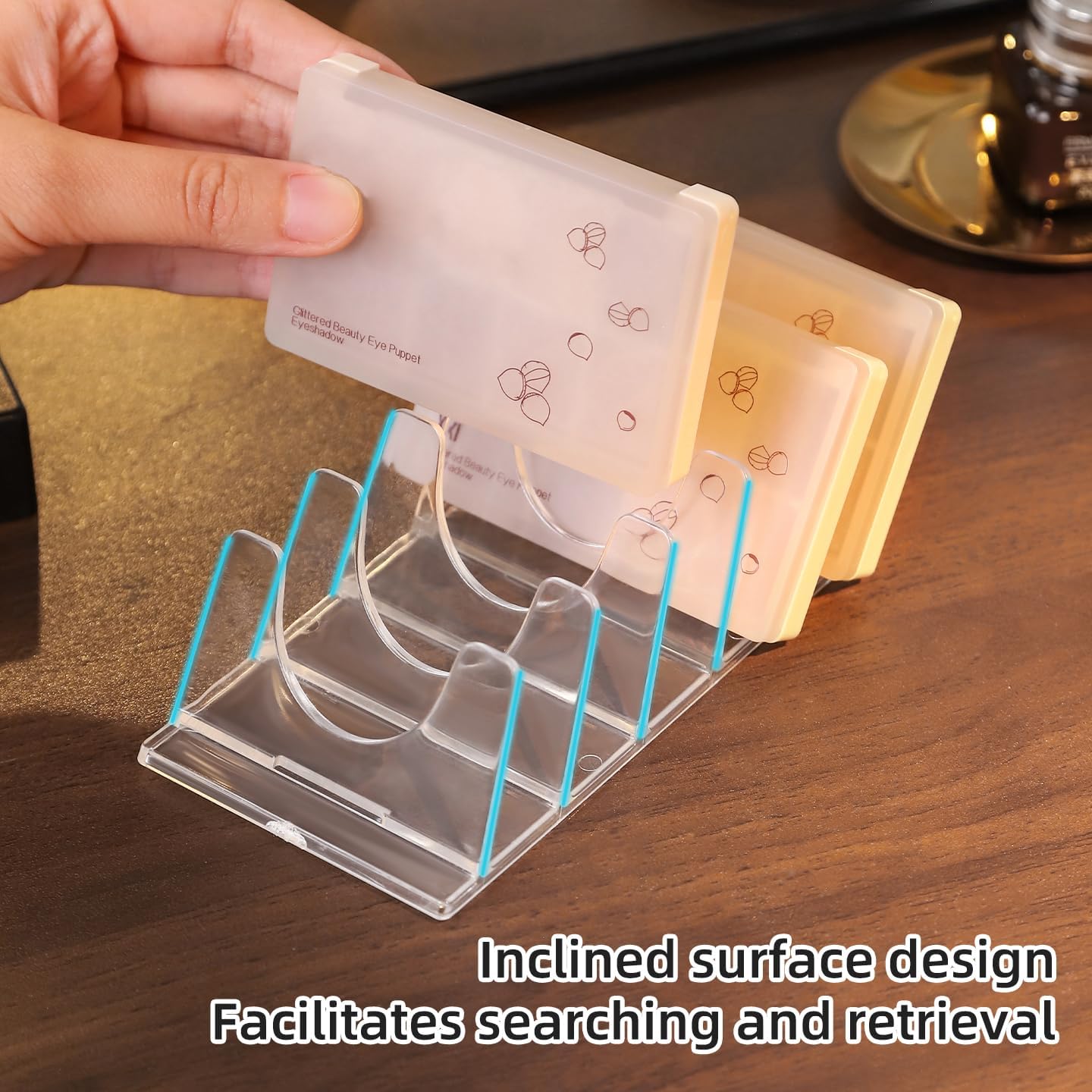 U-shaped Eye Shadow Tray - Transparent Compact Design, Pack of 3