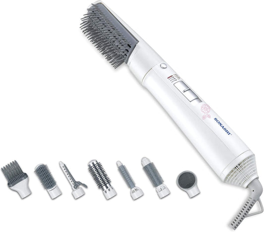 Fitto 7-in-1 Women Hair Styler - Multi-Functional Hair Tool with Curling Iron, Straightener, Crimper, Blow Dryer & More, Adjustable Heat Settings, Professional Hair Styling for All Hair Types