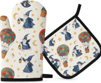 144 Pieces Oven Mitt and Pot Holder Set - Elegant Quilt & Reversibles with Non-Slip Grip (Heat-Resistant Cotton Kitchen Essentials (Glove 17x32 cm – Pot Holder 20x20 cm))
