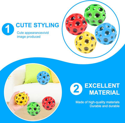 Extreme High Bouncing Ball – Moon Ball, High Pop Bouncing Space Ball & Foam Bounce Sensory Toy for Kids, Indoor/Outdoor Play, Durable, Lightweight, Pack of 4