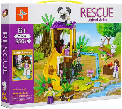 Rescue Animal Shelter Building Set | 330+ Pieces | Creative STEM Toy for Kids | Build Animal Rescue Shelter, Shelter Accessories, and More | Fun, Educational & Safe for Ages 6+
