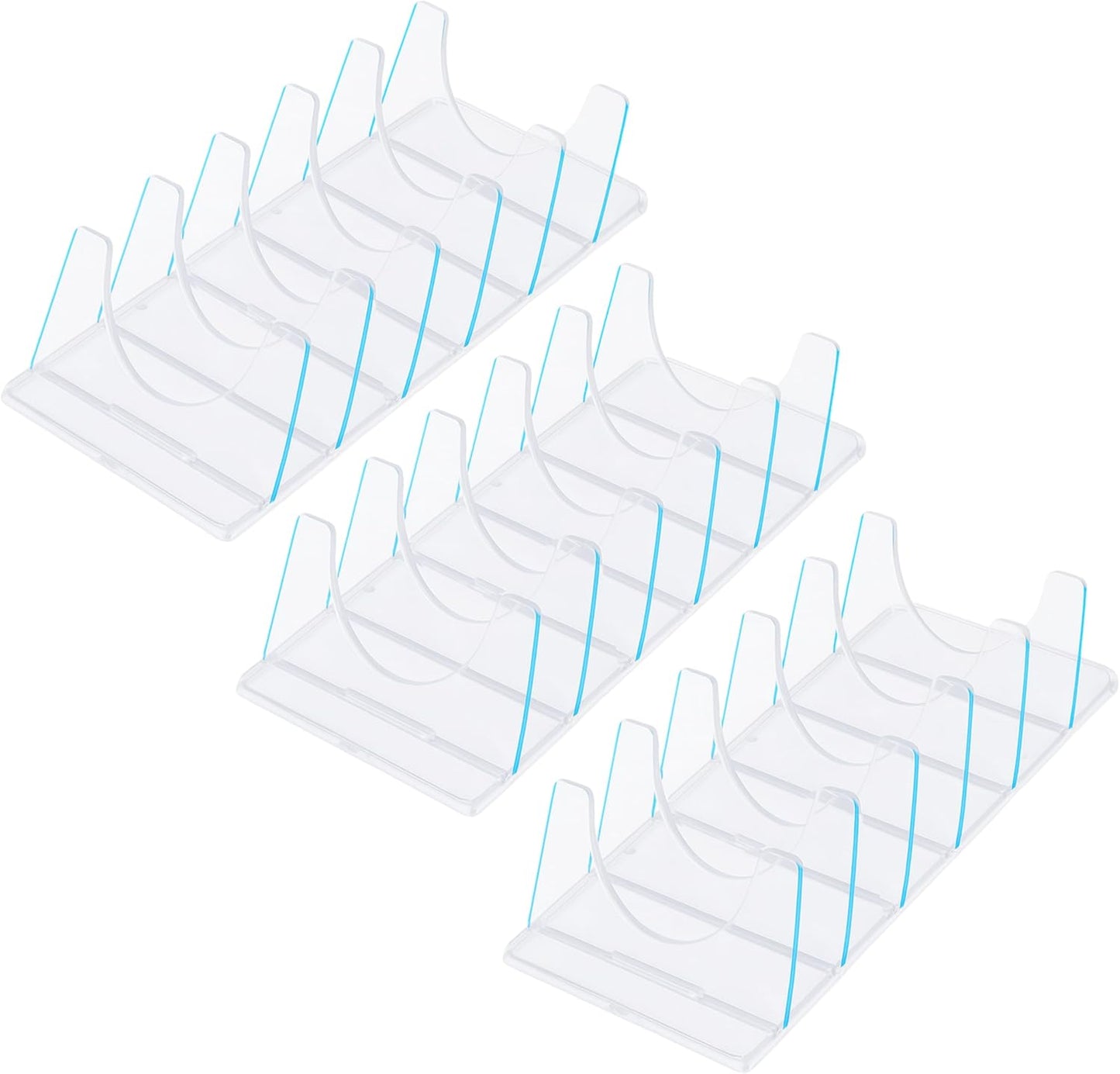 U-shaped Eye Shadow Tray - Transparent Compact Design, Pack of 3