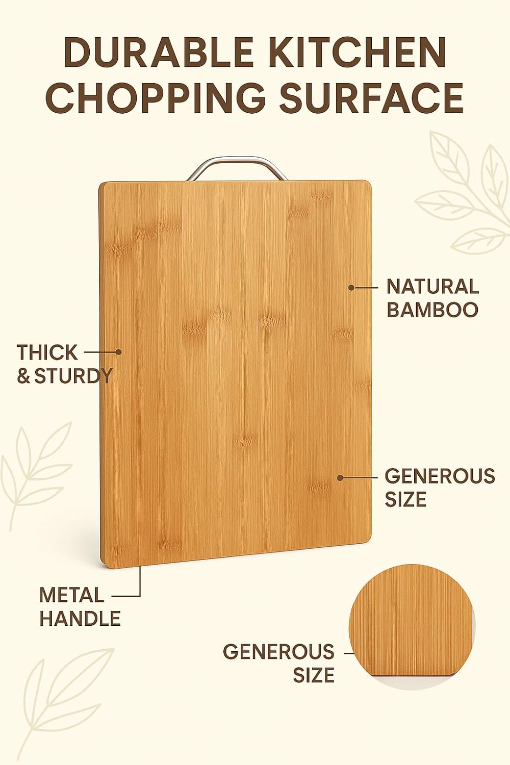 96 Pieces Wood Large Food Cutting Boards (Durable Kitchen Chopping Surface)