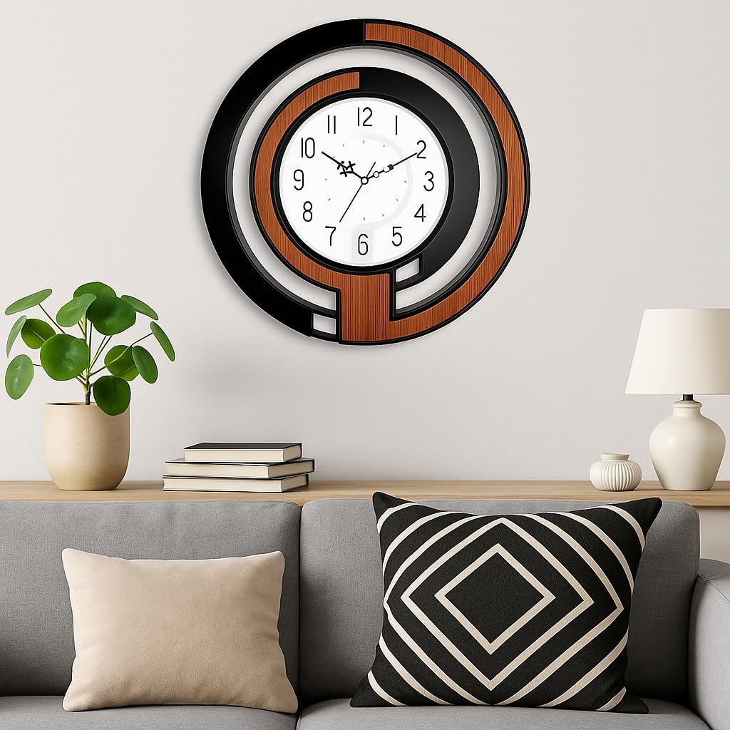 60 Pieces Elegant Wall Clocks with Silent Quartz Movement (Large Numbers – and Classic Design – Battery Operated Decorative Timepiece for Living Room – Office – and Bedroom Home Decor.)