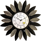 60 Pieces Leaf Design Wall Clocks (12-Inch Decorative Wall Clock with Silent Quartz Movement – Modern Leaf Pattern – Round Wall Clock for Living Room – Bedroom – Kitchen – Office – Home Décor)