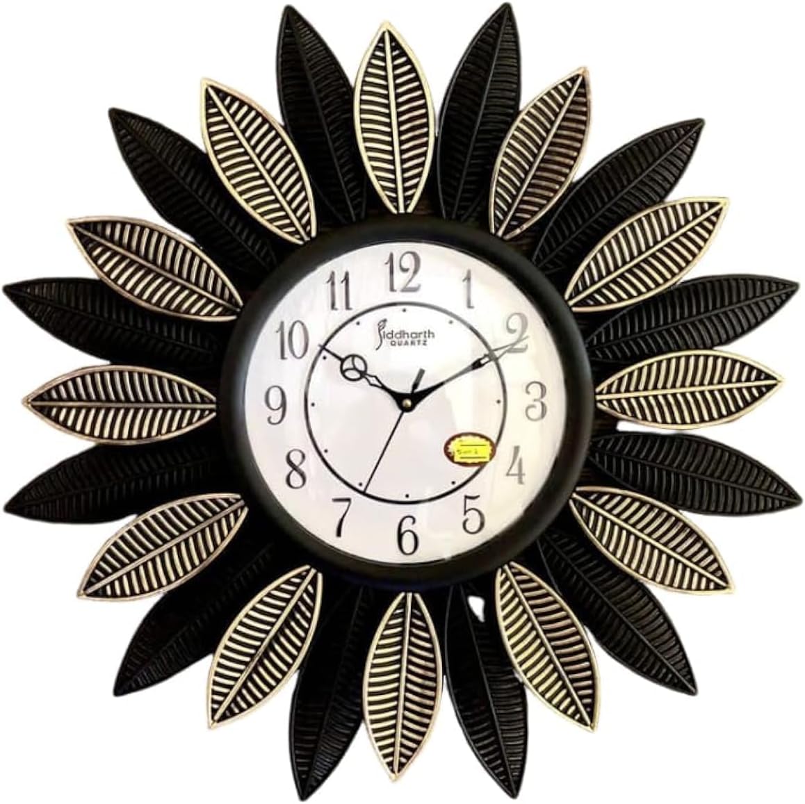 60 Pieces Leaf Design Wall Clocks (12-Inch Decorative Wall Clock with Silent Quartz Movement – Modern Leaf Pattern – Round Wall Clock for Living Room – Bedroom – Kitchen – Office – Home Décor)