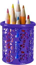 144 Pieces Dark Blue Pen Holder Round Desk Organizers (8x9cm)