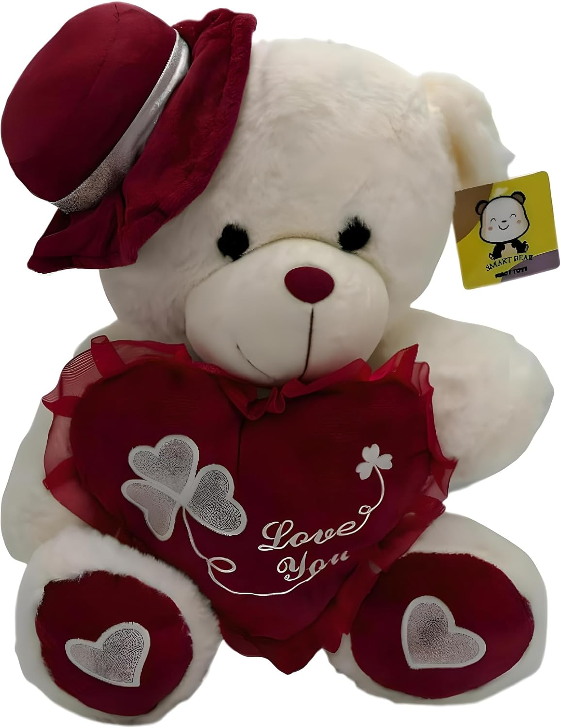 72 Pieces White & Red Teddy Bears with Cap (35cm – Kids Stuffed Animal Toy – Plush Bear – 35 cm – Red & White Stuffed Bear – Children's Plush Toy)