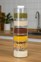 96 Pieces Spice Tower Plastic Transparent 6 Pieces Sets (Spice Jar Pepper Shaker Box – Transparent Rotating Seasoning Storage Organizer Herb Kitchen Rack – Condiment Bottles for Home and Kitchen)