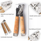 96 Pieces Stainless Steel Manual Can Openers with Acacia Wooden Handle (Durable and Stylish Design for Effortless Opening)