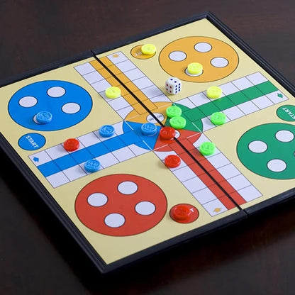 Portable Ludo Travel Game Board – Compact Family & Road Trip Game for Picnics, Outings, and All Ages