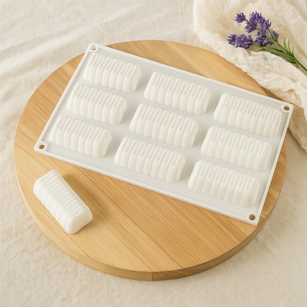120 Pieces 3D Silicone Cake Molds (8-Hole Wave Shape Baking Molds – 100% Food-Grade Non-Stick Silicone for Cakes – Mousse – Chocolates – Heat-Resistant – Foldable – Easy to Clean – FDA Approved)