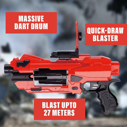 Automatic hand blaster gun with 20 soft blasters, 6-dart rotating drum, Gift for Youth, Teens, Adults