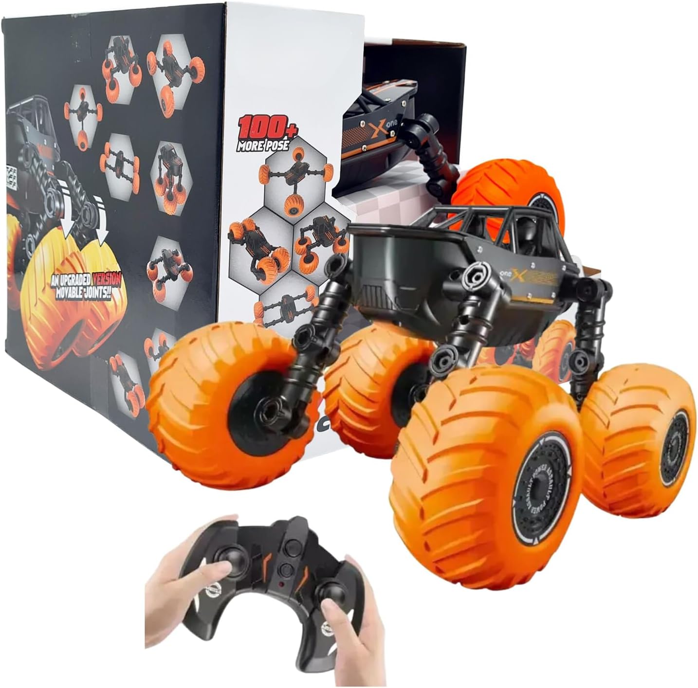 48 Pieces Transformable Drifting Stunt RC Car Shark - Remote-Controlled Transformable Shark and Racing Cars with Drifting and Stunt Abilities
