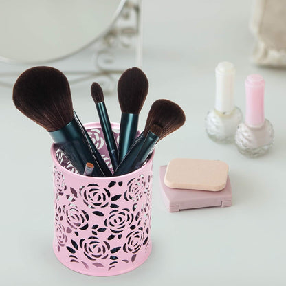 Pink Pen Holder Round 8x9cm Desk Organizer