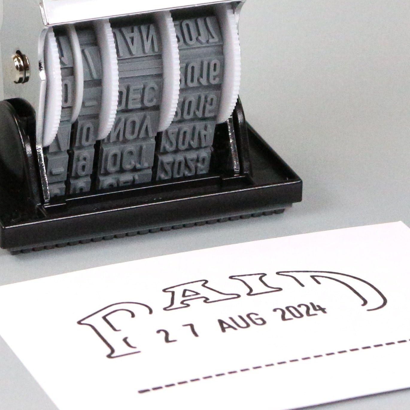 Paid Stamp with Date 8.5x5.5cm for Office & Mail Use