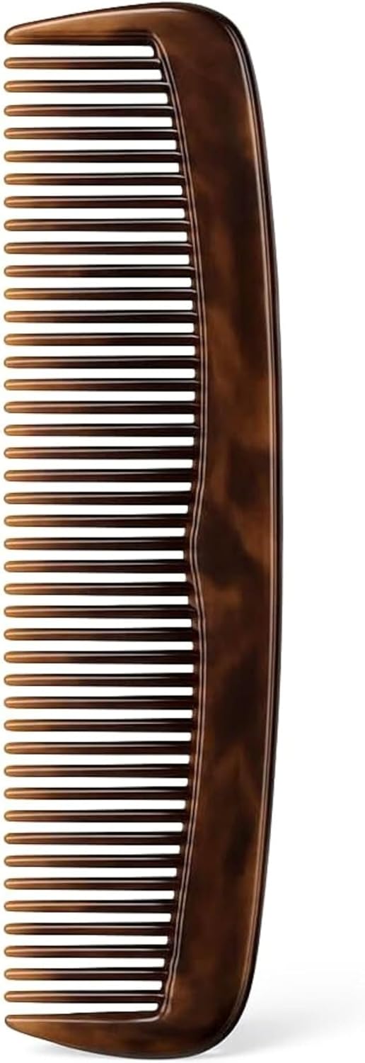 Rounded Teeth Plastic Hair Comb Coffee Color - Wide Tooth Detangling Comb Anti-Static for Wet & Dry Hair