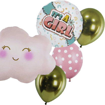 It's a Girl Balloons Set 8 Pieces per Card | Party Decorations, Birthday Supplies, Kids Event Accessories