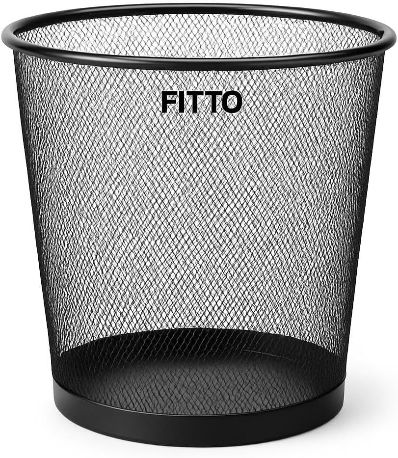 96 Pieces Metal Paper Bins (26x23.5x19cm – Black Waste & Recycling Desk Trash Can)