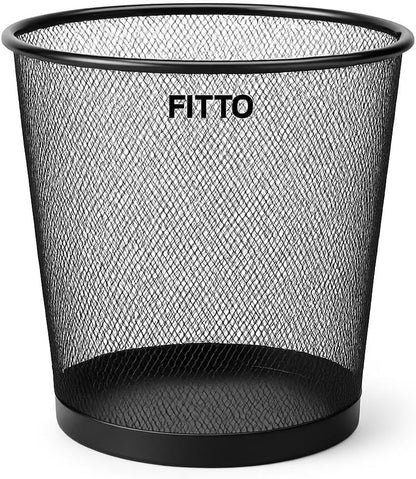 Metal Paper Bin, 26x23.5x19cm, Black Waste & Recycling Desk Trash Can