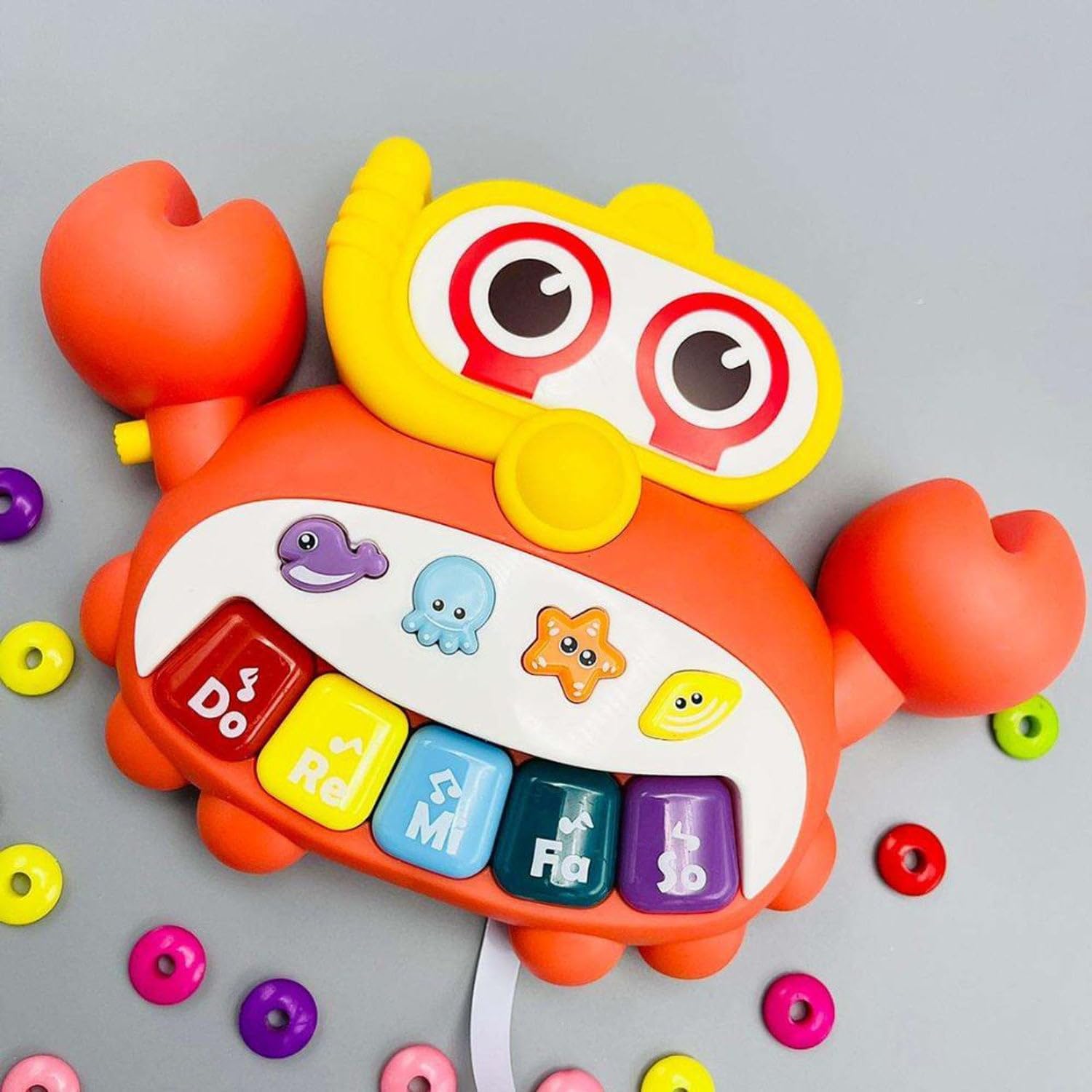 96 Pieces Baby Musical Toy Cute Crabs with Music and Lights For Babies and Toddlers