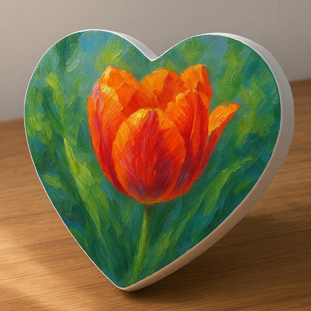 Canvas Heart Wall Art 20cm x 20cm, Romantic Home Decor, Heart Canvas Print, Wall Hanging Decoration