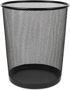 96 Pieces Black Metal Waste Bin - Durable & Stylish Trash Cans for Home (Office & Bathroom | Rust-Resistant – Easy-Clean Design | Compact Round Metal Garbage Bin for Indoor Spaces)