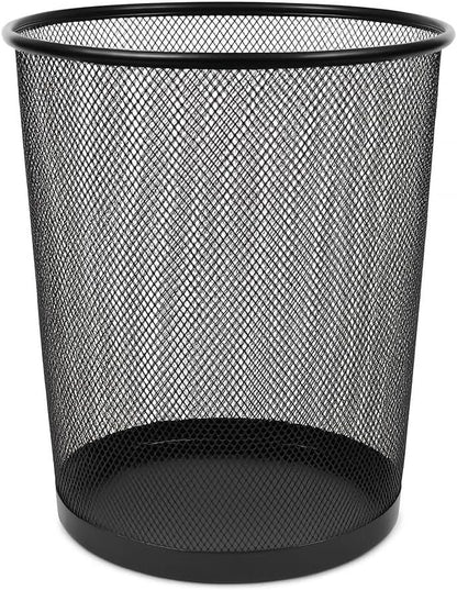 Black Metal Waste Bin - Durable & Stylish Trash Can for Home, Office & Bathroom | Rust-Resistant, Easy-Clean Design | Compact Round Metal Garbage Bin for Indoor Spaces