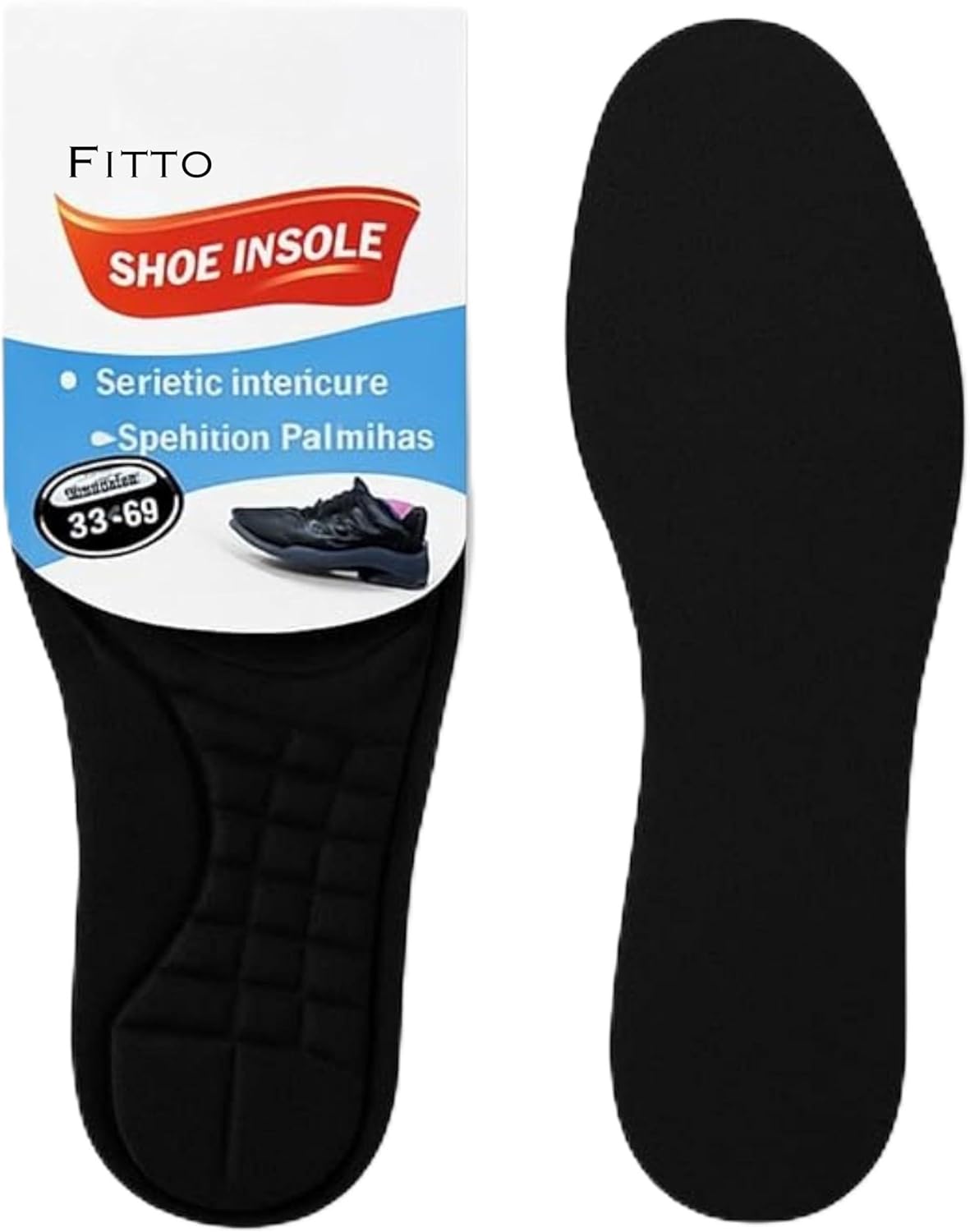 96 Pieces Foam Shoe Insoles (1 Pair Cushioned Shoe Inserts Removable Comfort Insoles for Men Women EU 35-46 Trim-to-Fit Shock Absorbing)