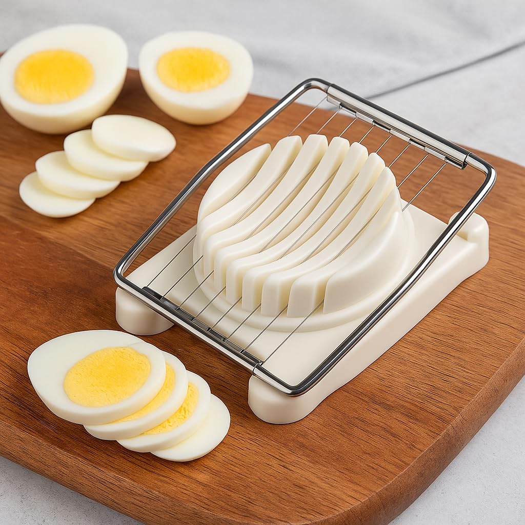 Stainless Steel Egg Cutters - Professional Egg Slicer for Perfect Slices & Wedges, Heavy Duty, Easy-to-Clean, Ideal for Kitchen, Cooking & Meal Prep