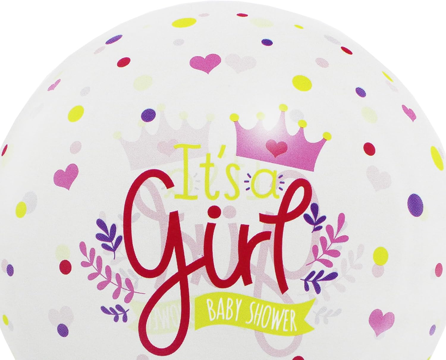 120 Pieces Transparent Balloon It's a Girls (12 inch Pink Color Party Decor)