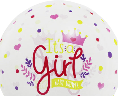 Transparent Balloon It's a Girl 12 inch Pink Color Party Decor