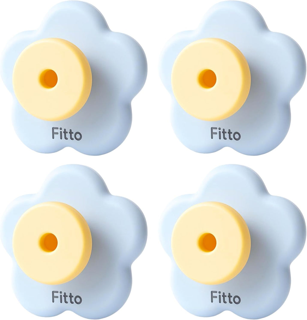 120 Pieces Flower Suction Cup Hooks (Decorative – Pack of 4 Blue Design)