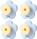 120 Pieces Flower Suction Cup Hooks (Decorative – Pack of 4 Blue Design)
