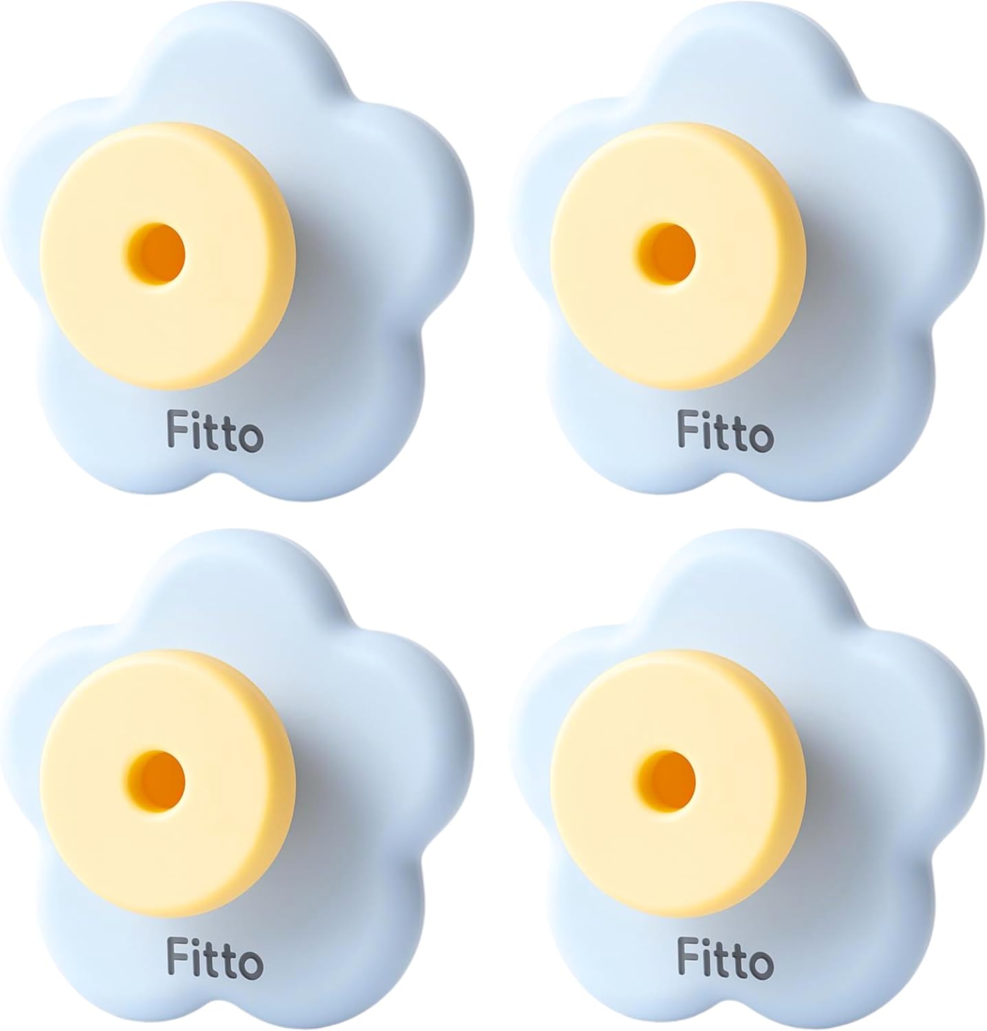 120 Pieces Flower Suction Cup Hooks (Decorative – Pack of 4 Blue Design)