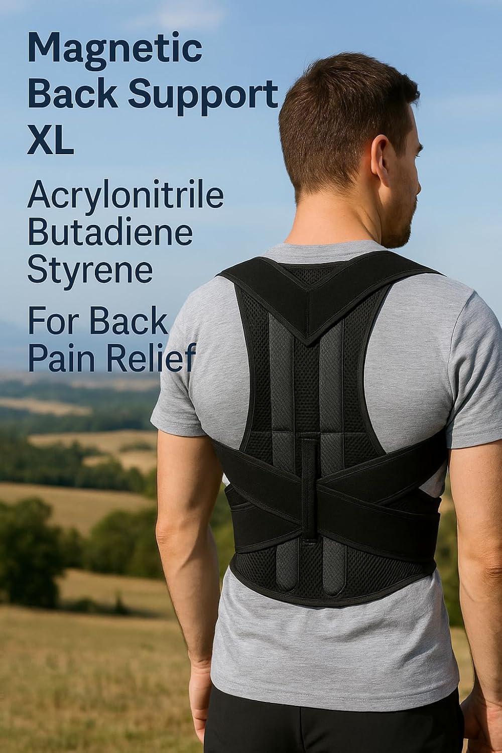 96 Pieces Magnetic Back Supports (XL – Posture Corrector – Acrylonitrile Butadiene Styrene – For Back Pain Relief)