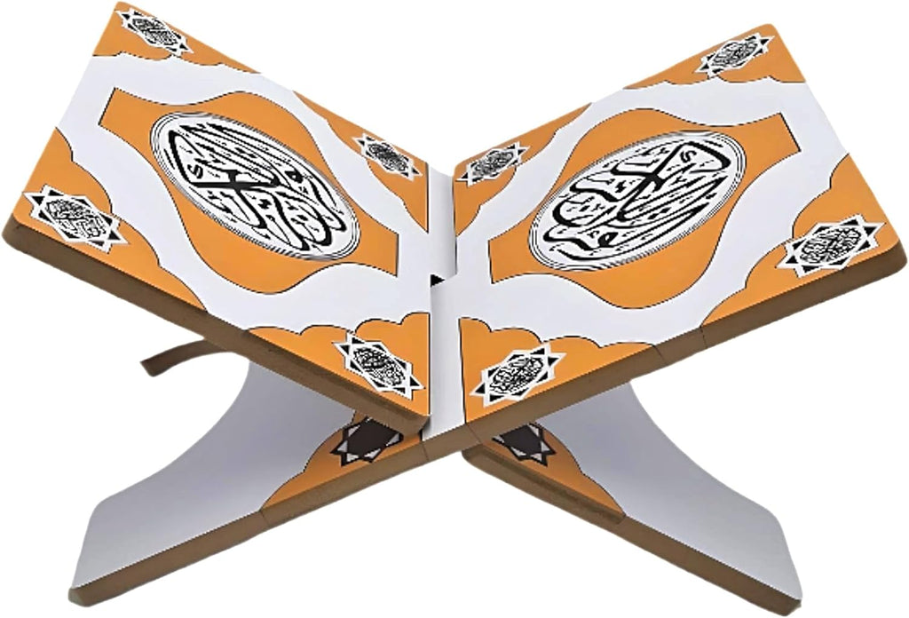 96 Pieces Quran Holder - Premium Wooden Book Stands (Adjustable and Foldable – Ideal for Quran Reading – Prayer – Islamic Decor – Sturdy & Elegant Design for Home – Mosque – and Gift – Yellow)