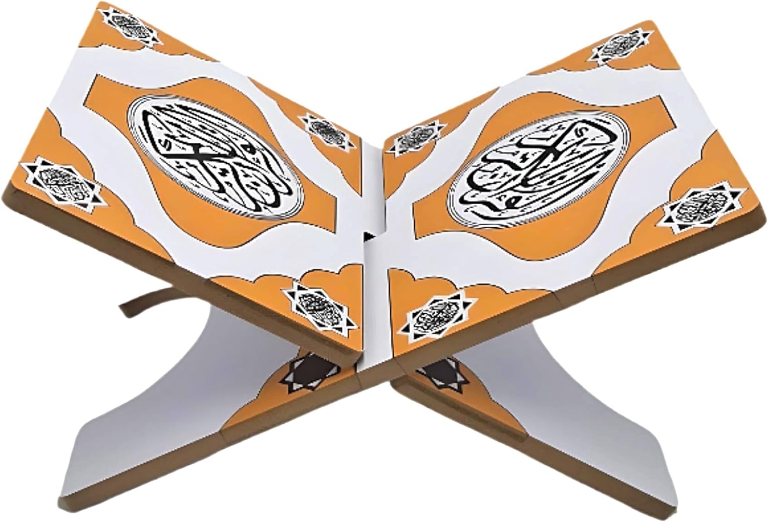 96 Pieces Quran Holder - Premium Wooden Book Stands (Adjustable and Foldable – Ideal for Quran Reading – Prayer – Islamic Decor – Sturdy & Elegant Design for Home – Mosque – and Gift – Yellow)