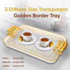 72 Pieces Clear Acrylic Serving Tray Sets with Handles - Stylish Home and Office Decor in Gold (Perfect for Entertaining – Organizing – and Serving)