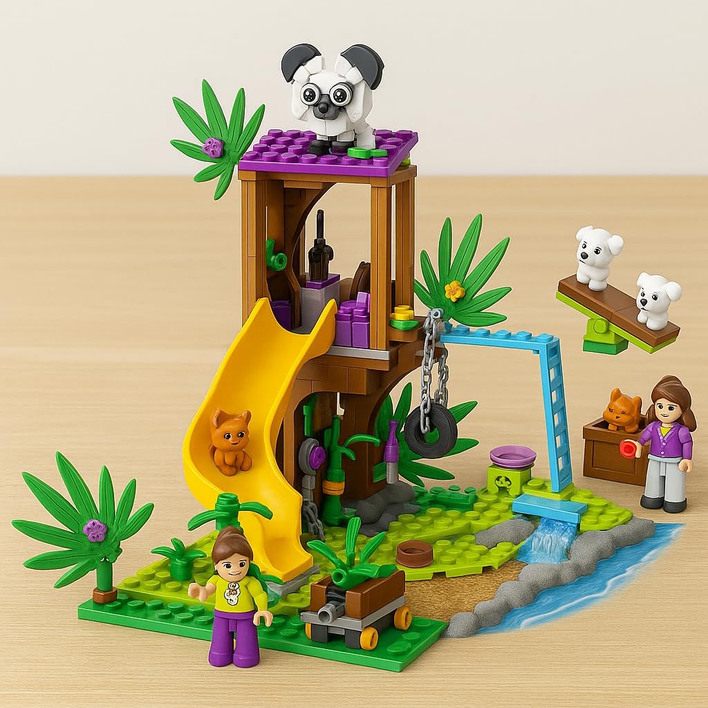 72 Pieces Rescue Animal Shelter Building Set | 330+ Pieces | Creative STEM Toys for Kids | Build Animal Rescue Shelter (Shelter Accessories – and More | Fun – Educational & Safe for Ages 6+)