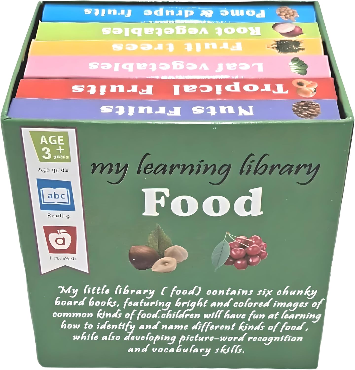 96 Pieces Learning Book 6PC Sets for Kids - Educational Food Theme Activity Books for Early Learning