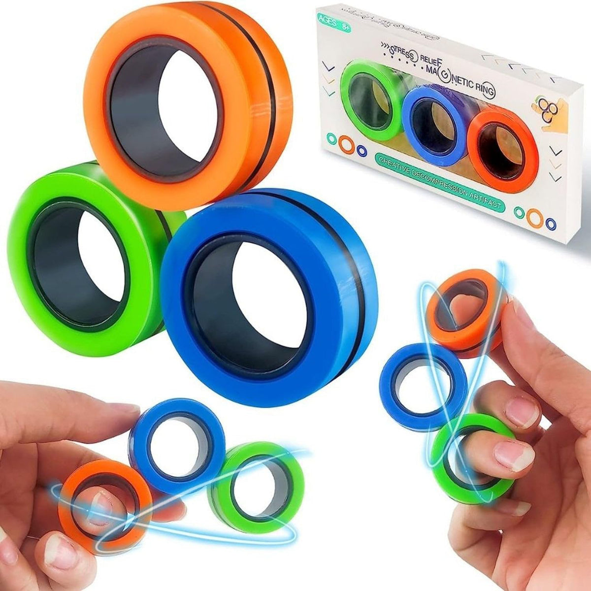 120 Pieces Magnetic Rings - Unique and Fun Novelty Toys for Stress Relief and Entertainment