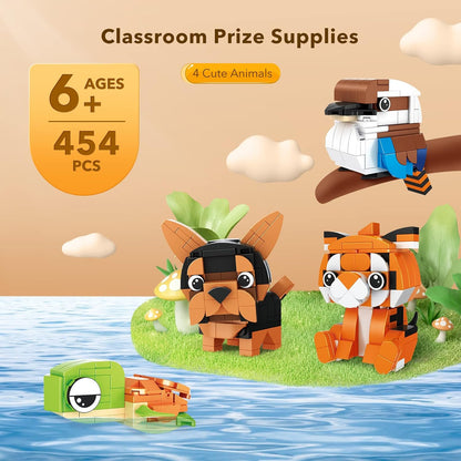 Mini Animals Building Blocks Toys Set Assorted – 100+ Pieces, Educational & Creative STEM Toy for Kids, Fun Animal Figures, Develops Fine Motor Skills & Imagination, Ideal for Boys & Girls