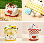 96 Pieces 10L Insulated Waterproof Rice Bags (Large Red Grid Apple Bear – Polyester + Aluminum Film)