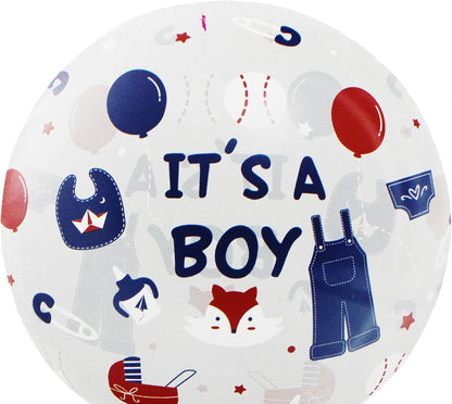 It's a boy Boy Blue Transparent Balloon 45cm